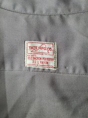 Vtg Tate Mfg. Co. Work Shop Shirt Mens S Beige Long Sleeve Made in USA 30s 40s
