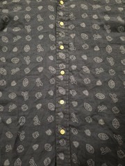 Polo Ralph Lauren 100% Linen Rugby Logo Print Button Up Shirt Navy Blue Medium