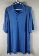 Peter Millar Summer Comfort Polo Shirt Size XL Blue Striped White