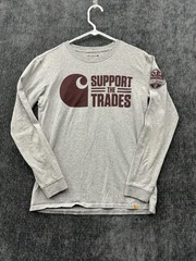 Carhartt Loose Fit Shirt Mens XS(0-2) Heather Gray Graphic Support The Trades