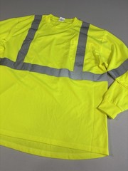 Forrester Mens 2XL Hi Vis Safety Shirt Long Sleeve Reflective ANSI Class 2