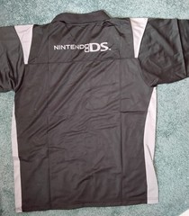 Authentic 2004 Nintendo Promo DS Blk/Gray Collared shirt, Mens L, New
