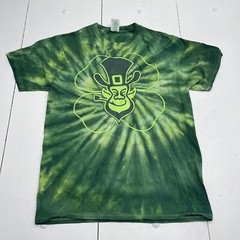 Lucky Green Tie Dye Leprechaun Four Leaf Clover St. Patrick’s Day T-Shirt Size M