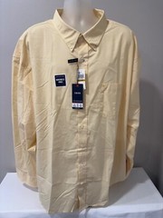 Izod Advantage Performance Golden Cream L/S Button Front Shirt Size 4XL,XXXXL