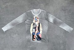 Rare Runway 2005 JOHN GALLIANO Handcrafted Gazette Man Long Sleeve Shirt Size M