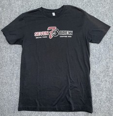 7 Brew Drive Thru Coffee Black Mens Shirt Tee Size Medium