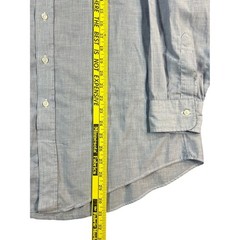 Vtg CHRISTIAN DIOR Monsieur Button Down Shirt Mens 16.5 32/33 Blue White Collar