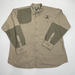 Cabelas Shooting Shirt Mens 2XLT Khaki Shoulder Pad Roduners Rooster Resort SD
