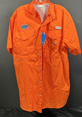 Men’s Columbia Orange Florida Gators PFG Fishing Shirt Size Small, NWT