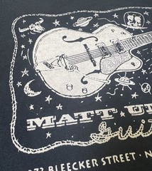 Matt Umanov Guitars NYC T Shirt L Bleeker St Vintage Guitar Shop Graphic Music