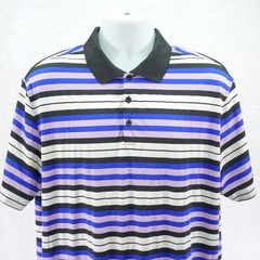 Nike Golf Dri-Fit Men’s XL Purple White Black Blue Short Sleeve Polo Shirt