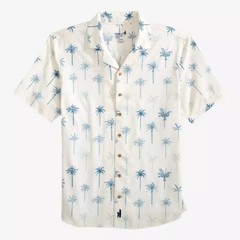 JOHNNIE-O $128 WILLIE HANGIN’ OUT SHORT SLEEVE BUTTON UP SHIRT IN IVORY SZ XL