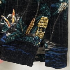Batik Bay Mens Button Up Shirt L Black S/Sleeve Tropical Island Aloha Hawaiian