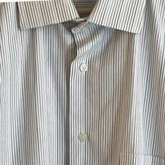 Roberto Villini French Cuff Red Black Pin Stripe Dress Shirt 16 1/2 X32-33