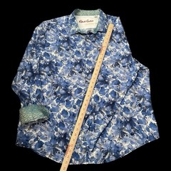 Robert Graham Lake Sevan Limited Edition 100% Silk Blue Floral Shirt Size 3XL