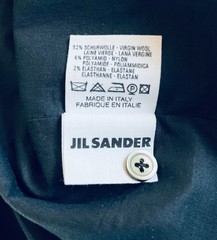 JILSANDER Mens Vintage Long Wool Blend Navy Blue Shirt (Size 42) Made in Italy