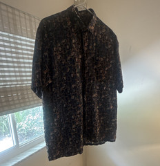 Sartissa Silke Men’s L Paisley Button-Up Shirt Short Sleeve Blue Multi