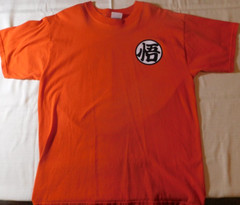 Vintage T-Shirt: Orange Gildan Shirt with large Asian Symbol Size L Large