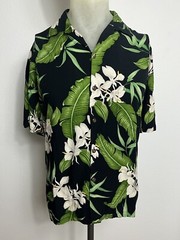 Two Palms Hawaiian Shirt Mens Unknown Size Floral Button-Up Short Sleeve