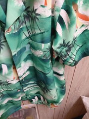 Vtg 70’s Kennington Loop Collar Beach Hawaiian Aloha Polyster Men’s Shirt L