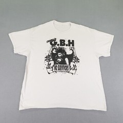 Vintage Charged GBH Shirt Mens Large White No Survivors Punk Rock Band Tee Y2K ^