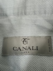 Canali Mens Dress Shirt Size 42 16.5 Gray Long Sleeve Made In Italy