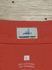 Johnnie O Hanging Out Polo Shirt Men’s L Red Watermelon West Coast Prep Logo