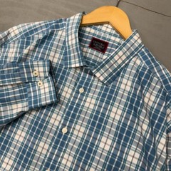 UNTUCKit Wrinkle Free Plaid Blue and White Long Sleeve Button Up Shirt XXL