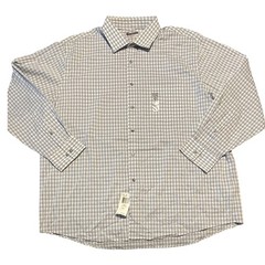 Van Heusen Flex Stretch Button Down Shirt 18 2XL Blue White Plaid Regular Fit