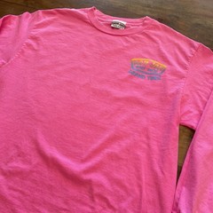 Ron Jon Surf Shop Shirt Grand Turk Long Sleeve Hot Pink Neon Graphic Logo Tee M