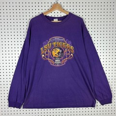 LSU Tigers National Champion T Shirt 2XL Purple Louisiana State Long Sleeve 2008