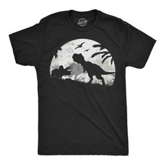 Mens Funny T Shirts Moonlight Dinos Sarcastic Dinosaur Graphic Novelty Tee for