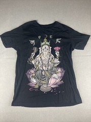 RCVA Men’s T-Shirt Large Black Artist Network Program Ganesha Hindu Elephant God