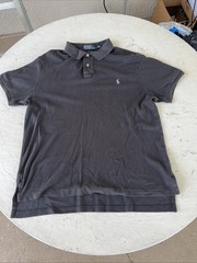 Ralph Lauren Men’s Polo Shirt Large Custom Fit Black Shirt Mens Vintage 90s