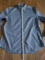 Charles Tyrwhitt 🇬🇧 Large 16′ Blue White Check Causal Shirt Extra Slim