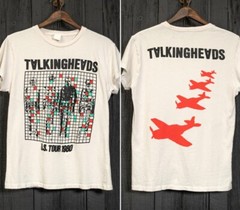 Rare 1980 Talking Heads Band US Tour 2 side white Unisex T shirt vtg NH14253
