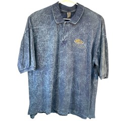 XL Vtg Souvenir Shirt Polo SAN DIEGO CALIFORNIA Acid Wash Blue Mens 70s 80s New
