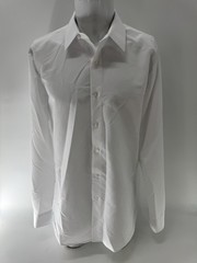 Omega Italy Dress Shirt 16-16.5 34/35 White Poly Slim Fit Long Sleeves YGI Y5-44