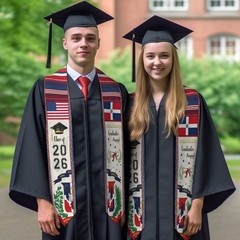 Dominican Republic Graduation Sash, Dominican Republic American Flag Graduati…