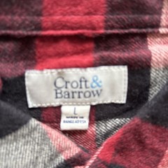 Lot Of 4 Mens Shirt/Fleece/Flannel/Henley Sz L Argyle, Plaid & Solid