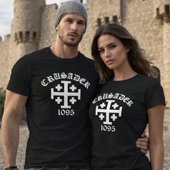 Christian Catholic Templar Knights T-Shirt – Crusader Jerusalem Cross 1095 Emble