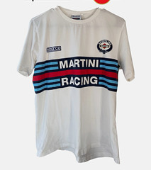 Sparco Martini Racing White Graphic T-Shirt Motorsport Lifestyle Tee Cotton M