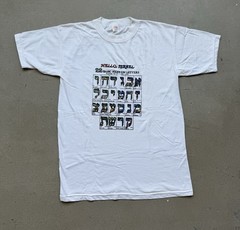 Vintage Hello Israel 22 Basic Hebrew Letters Tshirt Mens XL Jerusalem