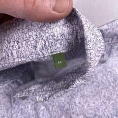 Sid Mashburn Shirt Mens Medium White Graphic Print Button Down Short Sleeve Art
