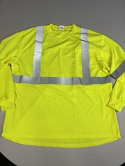 Forrester Mens 2XL Hi Vis Safety Shirt Long Sleeve Reflective ANSI Class 2