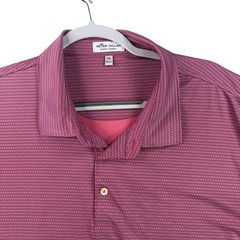 Peter Millar Polo Mens XXL Pink Summer Comfort Geometric Performance Golf Shirt