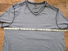 Rock & Republic V-Neck Short Sleeve Gray Cotton T-Shirt Men’s XL