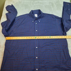 Brooks Brothers Button Down Shirt Mens XL Madison Fit Non-Iron Stretch Navy Blue