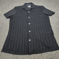 Men’s Button Down Shirt Small Bruno Milano Textured Polyester Spandex Collared