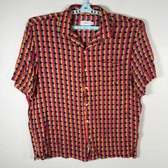 Onia Shirt Mens XXL Multi Color Hawaiian Camp Geometric Viscose Beach Island
